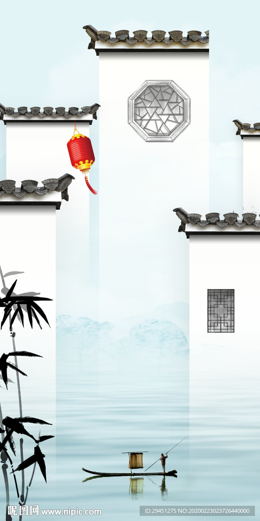 徽派玄关新山水画 TIF分层