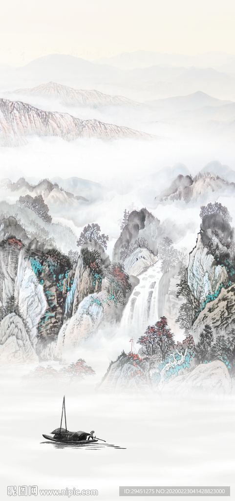 新中式玄关新山水画 TIF分层