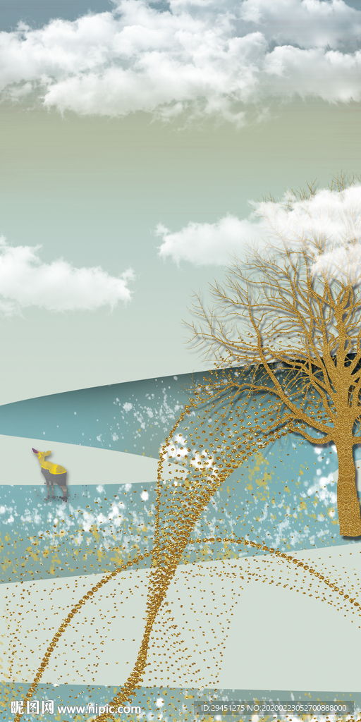 金线玄关新山水画 TIF分层