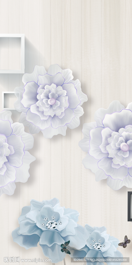 欧式花过道玄关画 tif分层