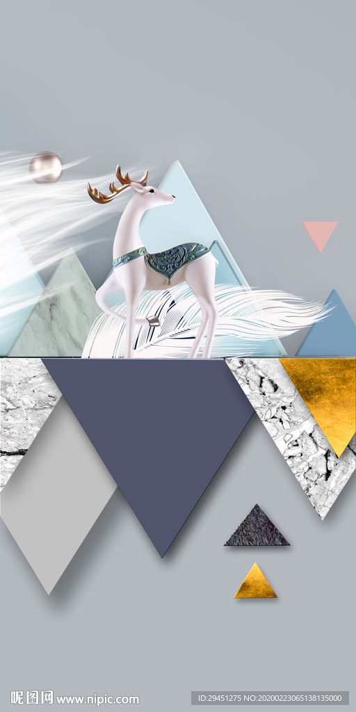 几何新过道玄关画 tif分层