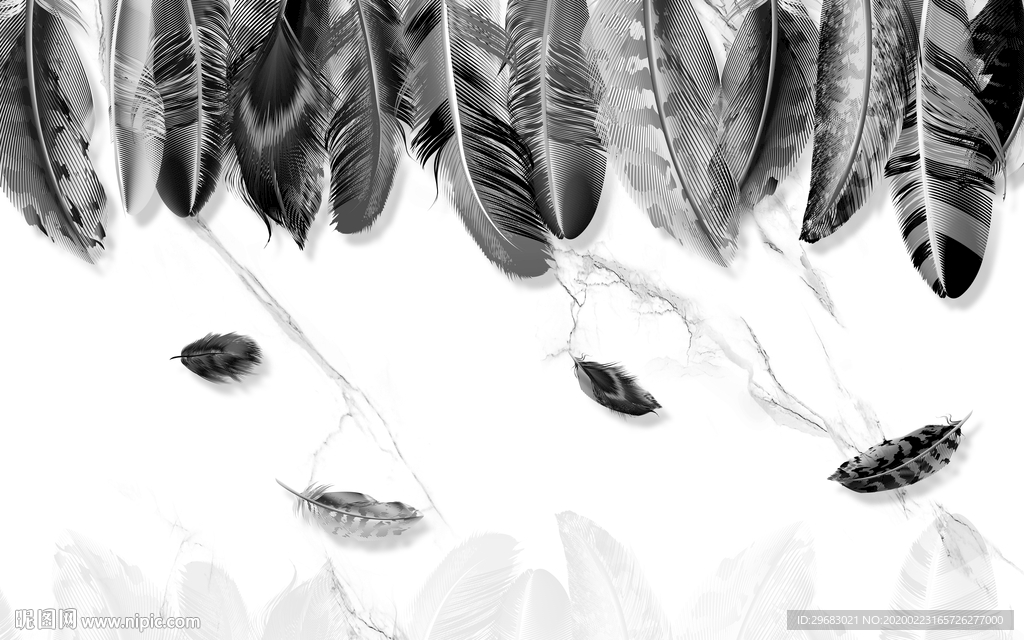 高端羽毛奢华画 tif分层