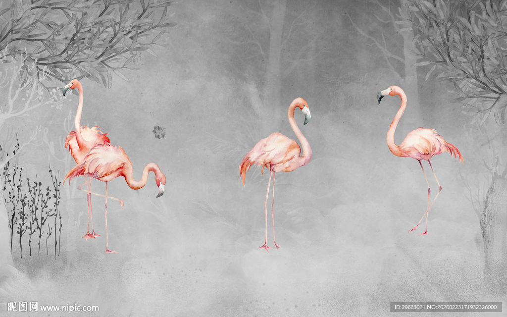 火烈鸟奢华画 tif分层