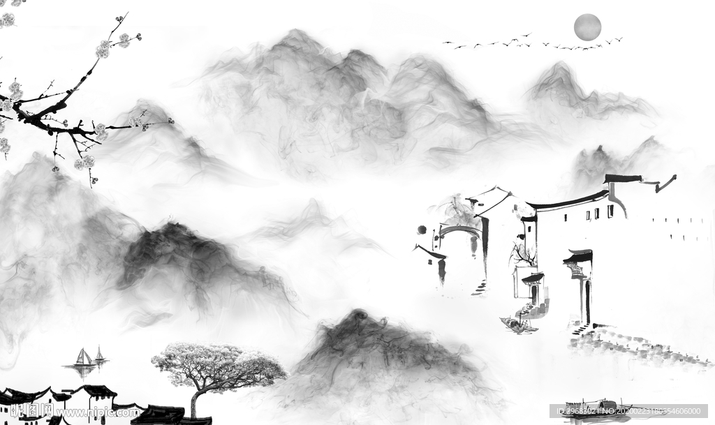 江南最新山水画 tif分层