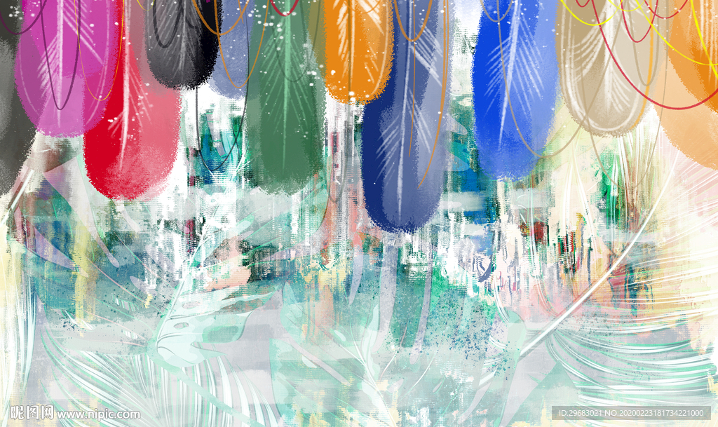 羽毛高端奢华画 tif分层