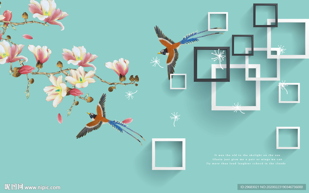 花鸟高端奢华画 tif分层