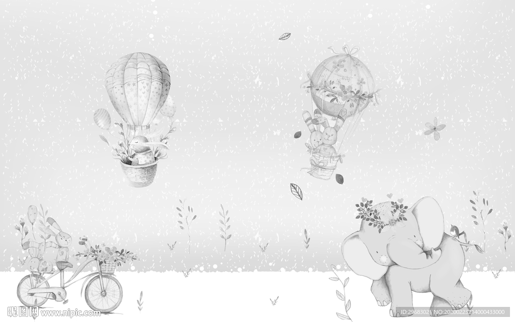 儿童房装饰奢华画 tif分层