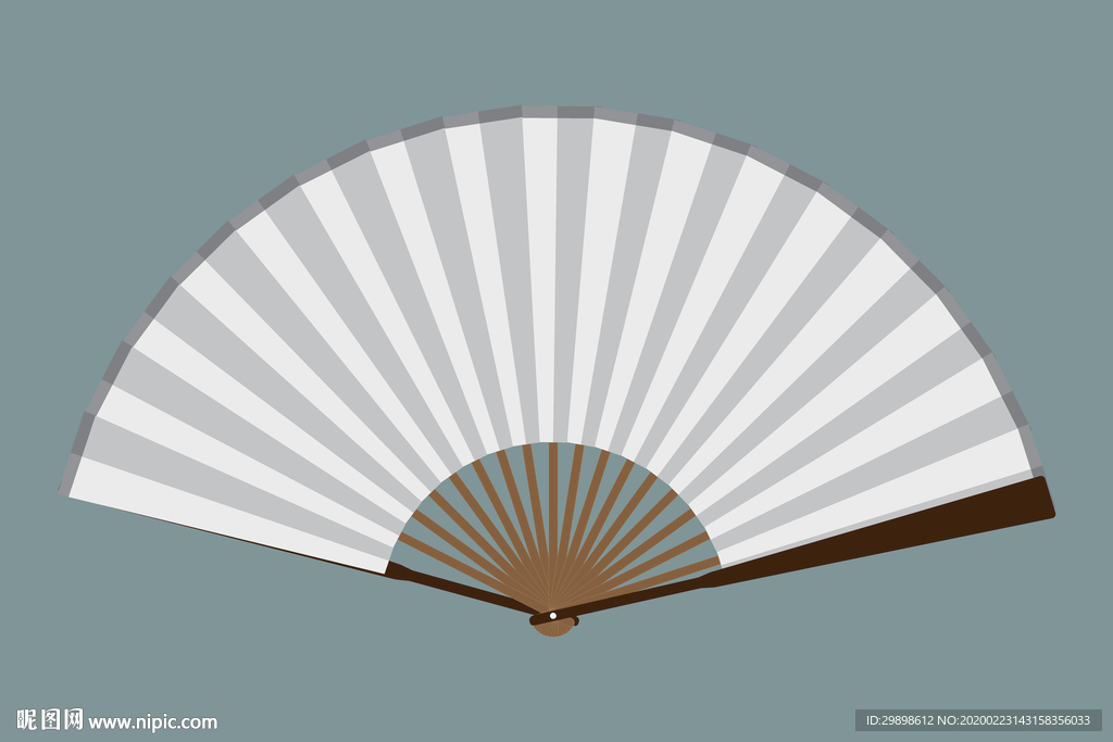 一把白色的扇子折扇矢量图