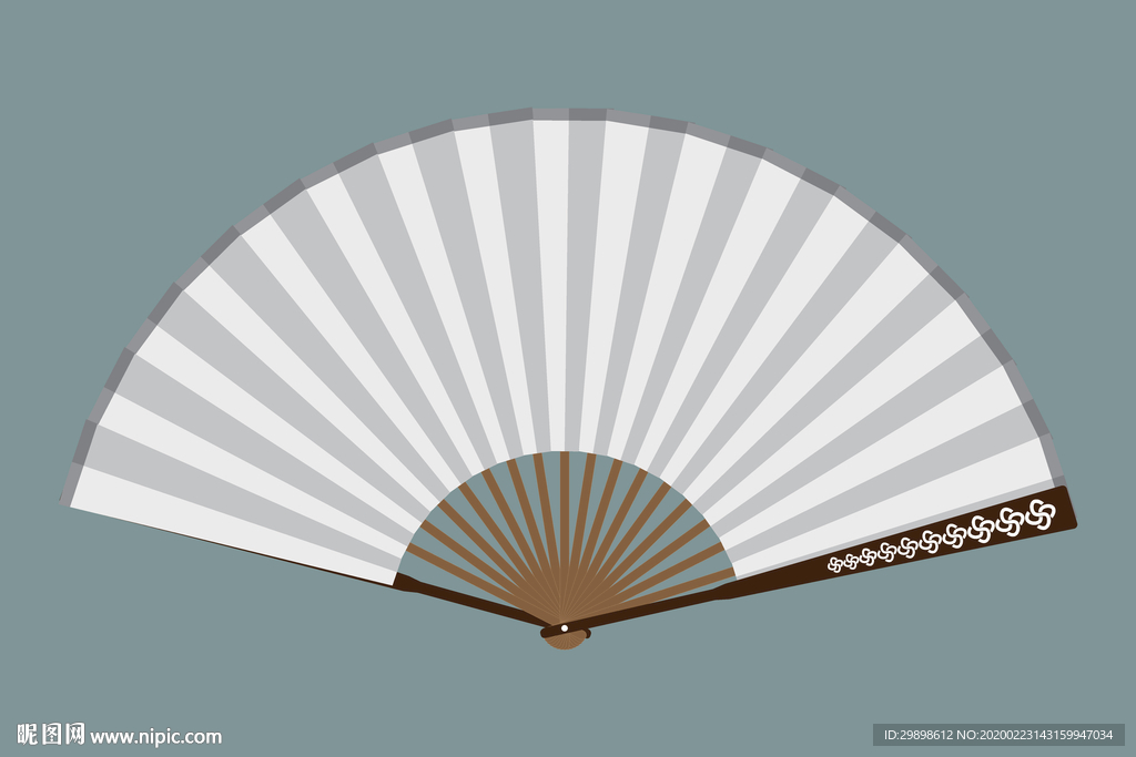 一把白色的扇子折扇矢量图