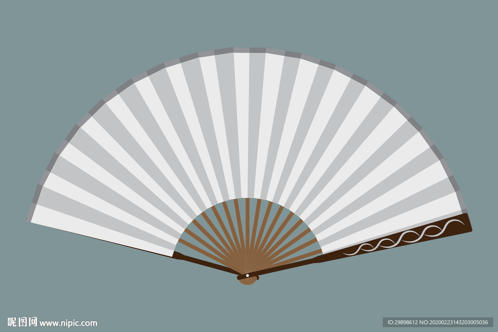一把白色的扇子折扇矢量图