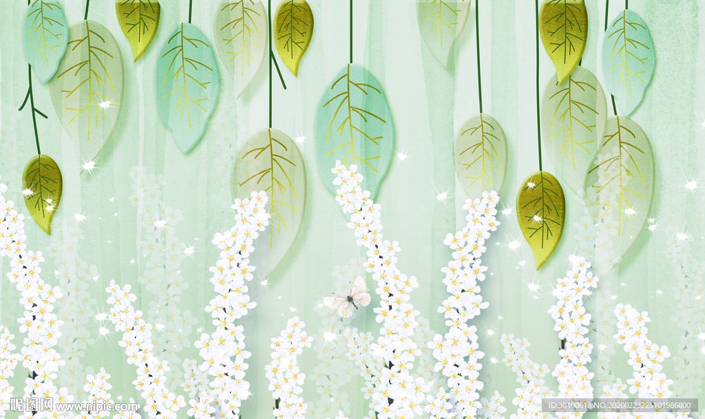 绿叶现代新装饰画 TIF分层