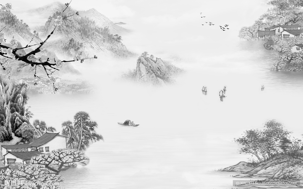 奢华中式中国风画 TIF分层