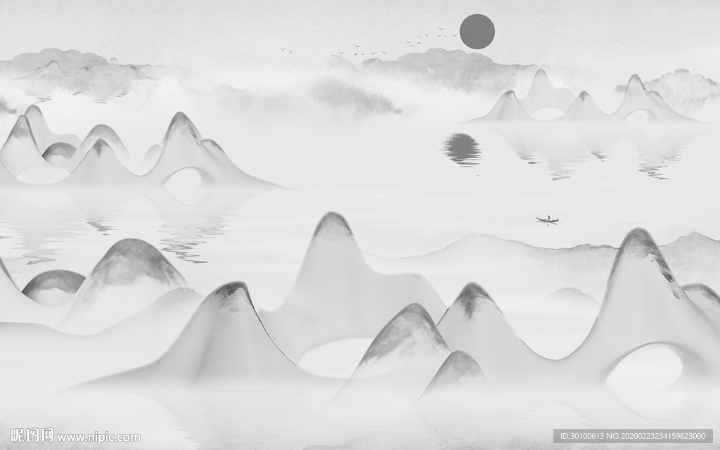 新品新风景山水画 TIF分层