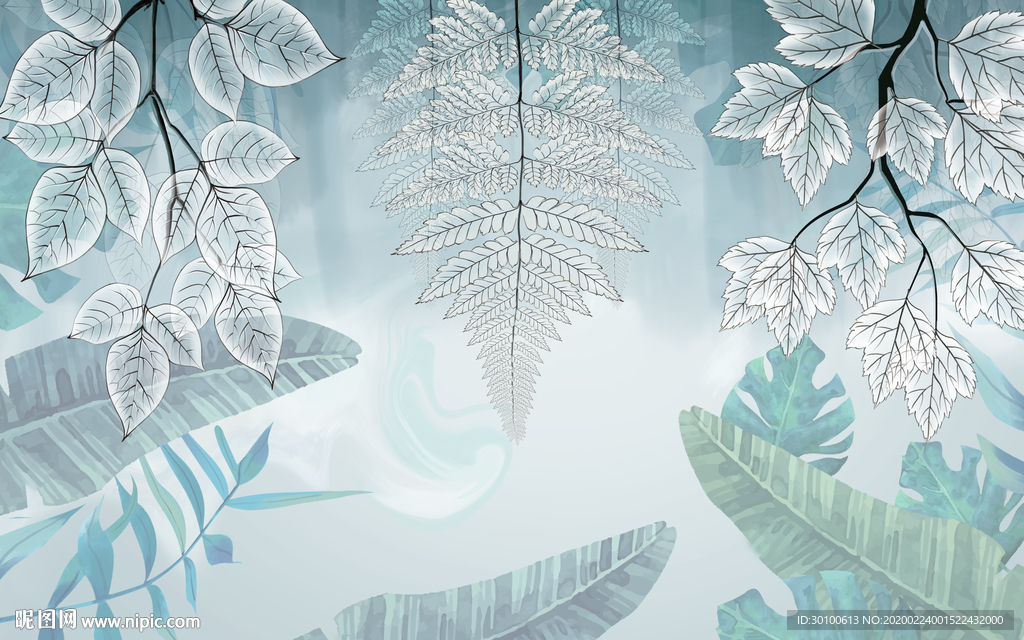 简约北欧植物画 TIF分层