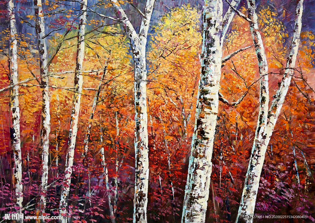 秋天风景油画