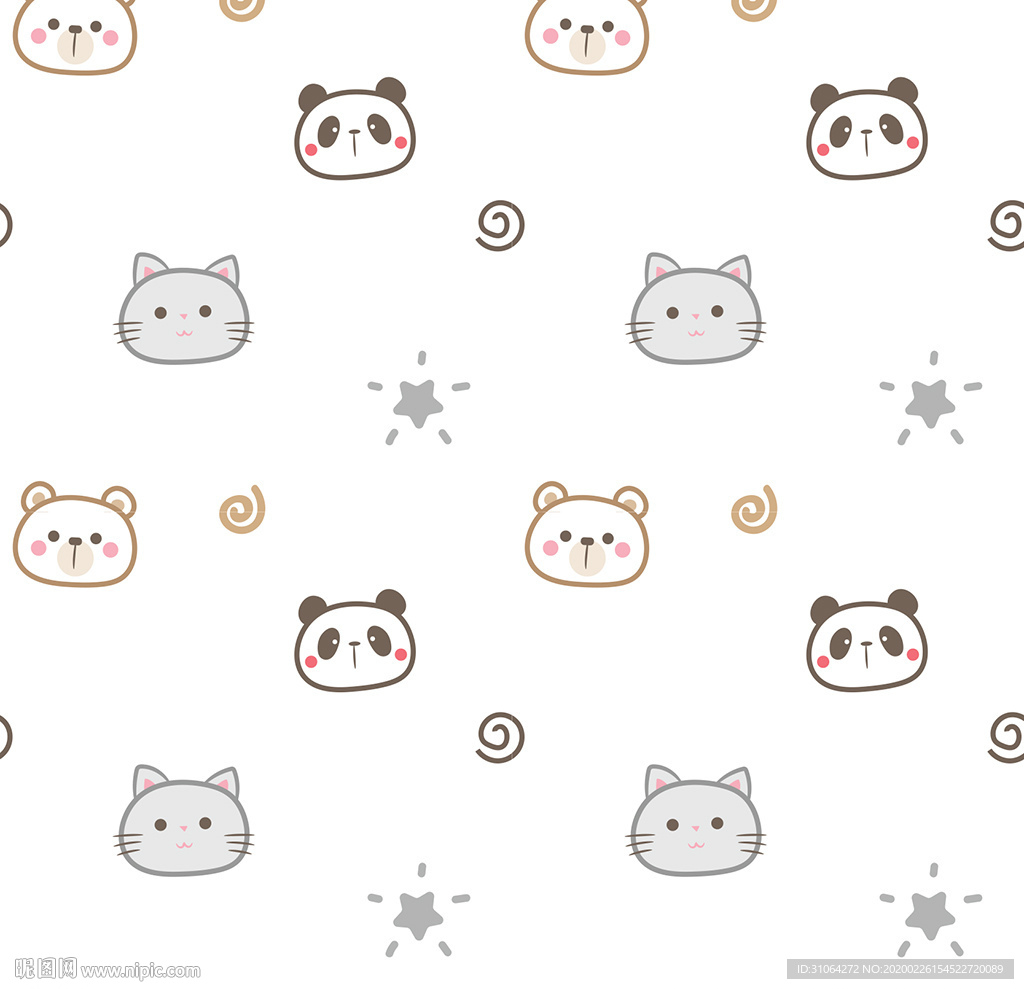 动物卡通印花图案