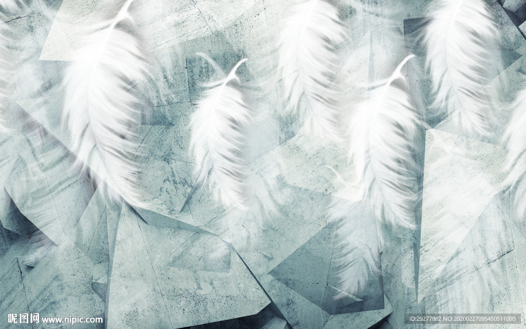 羽毛欧式小清新画 TIF分层