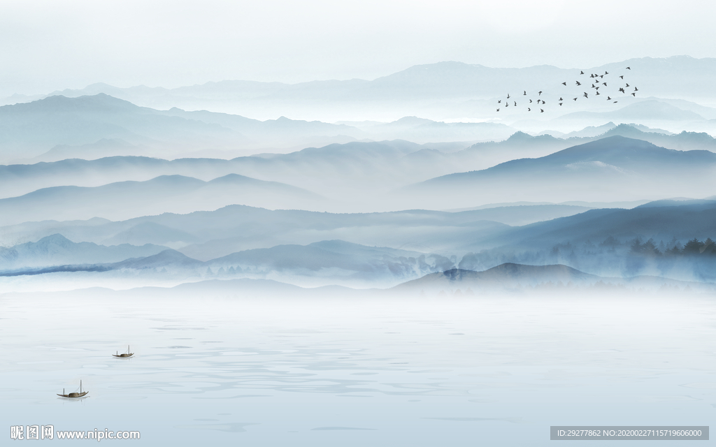 创意客厅山水画 TIF分层画