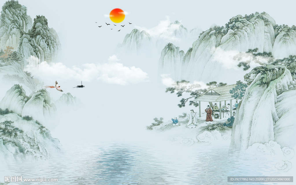 新款山水画 TIF分层画