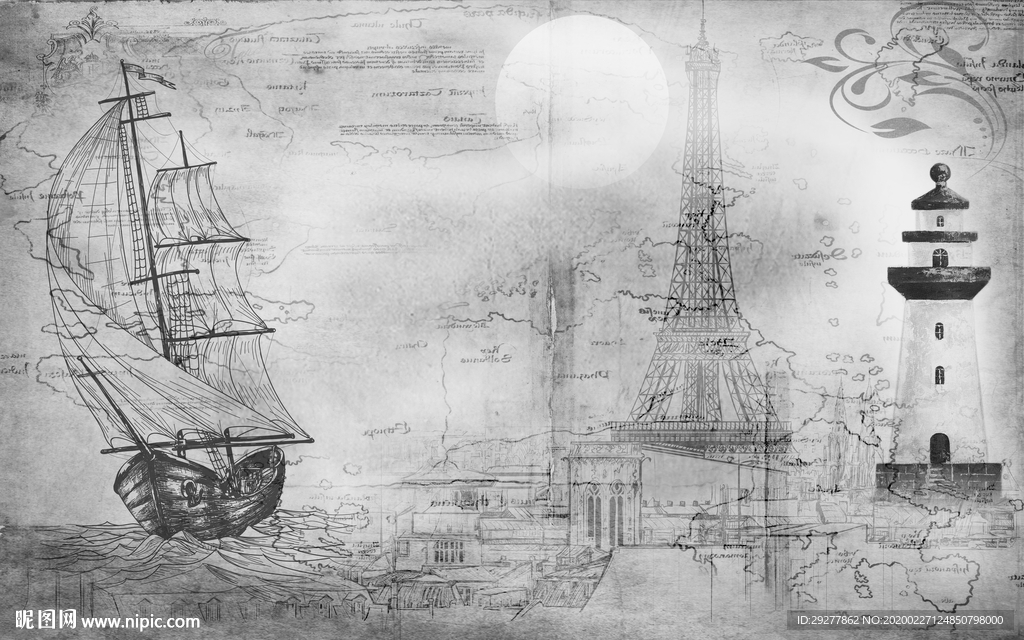 大气欧式小清新画 TIF分层