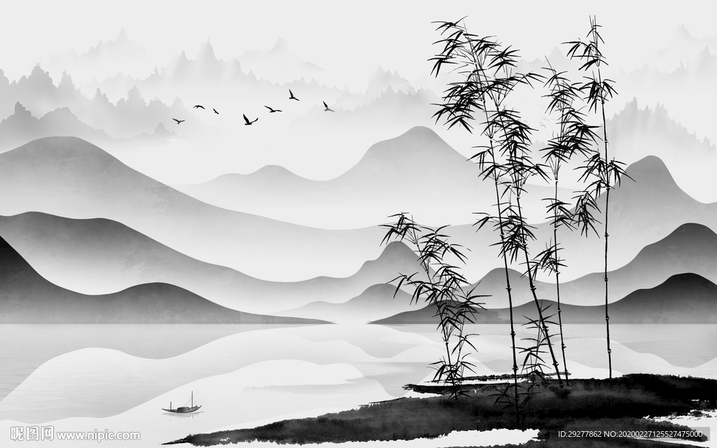 高端客厅山水画 TIF分层画