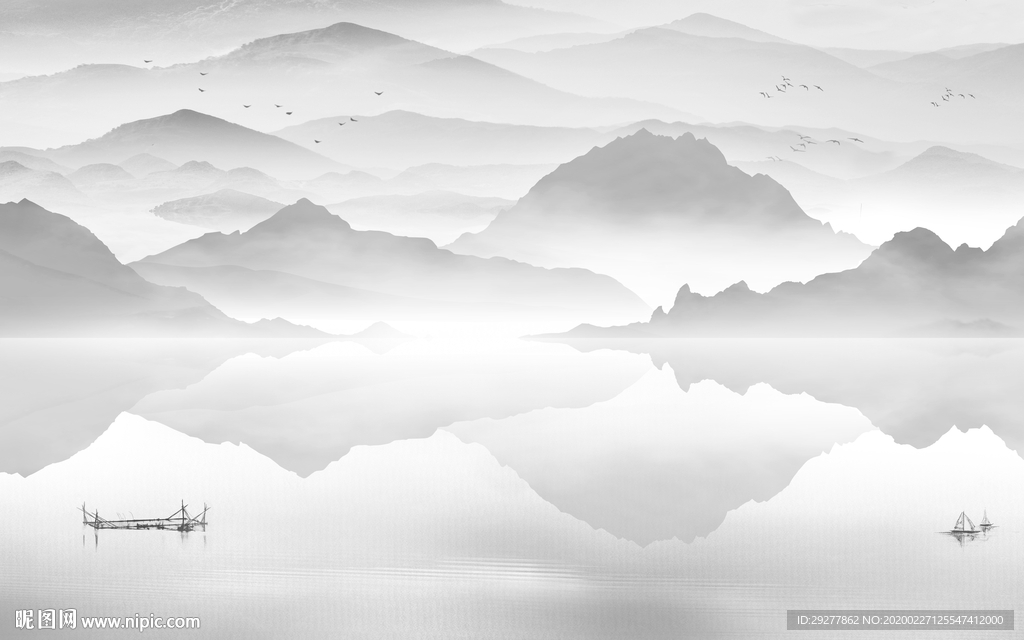 高档客厅山水画 TIF分层画