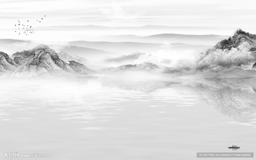 新品风景山水画 TIF分层画