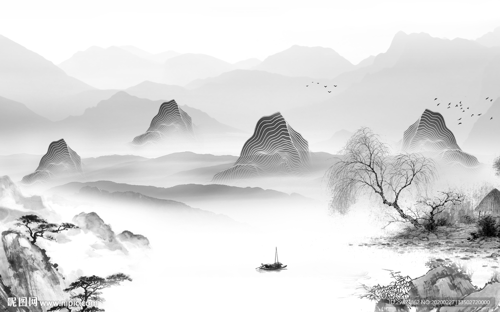 极品风景山水画 TIF分层画