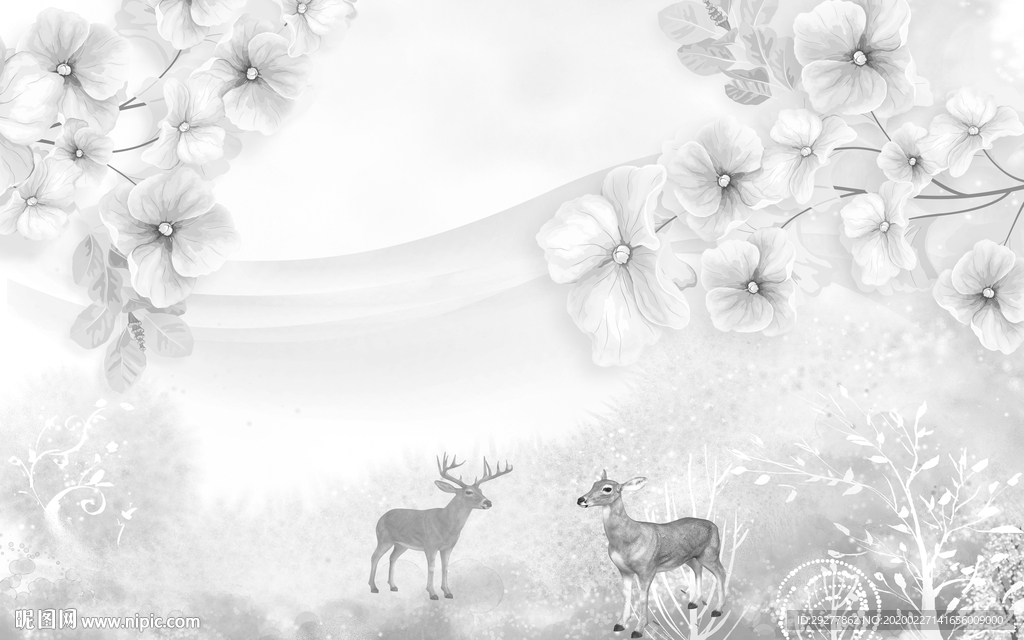 现代欧式小清新画 TIF分层