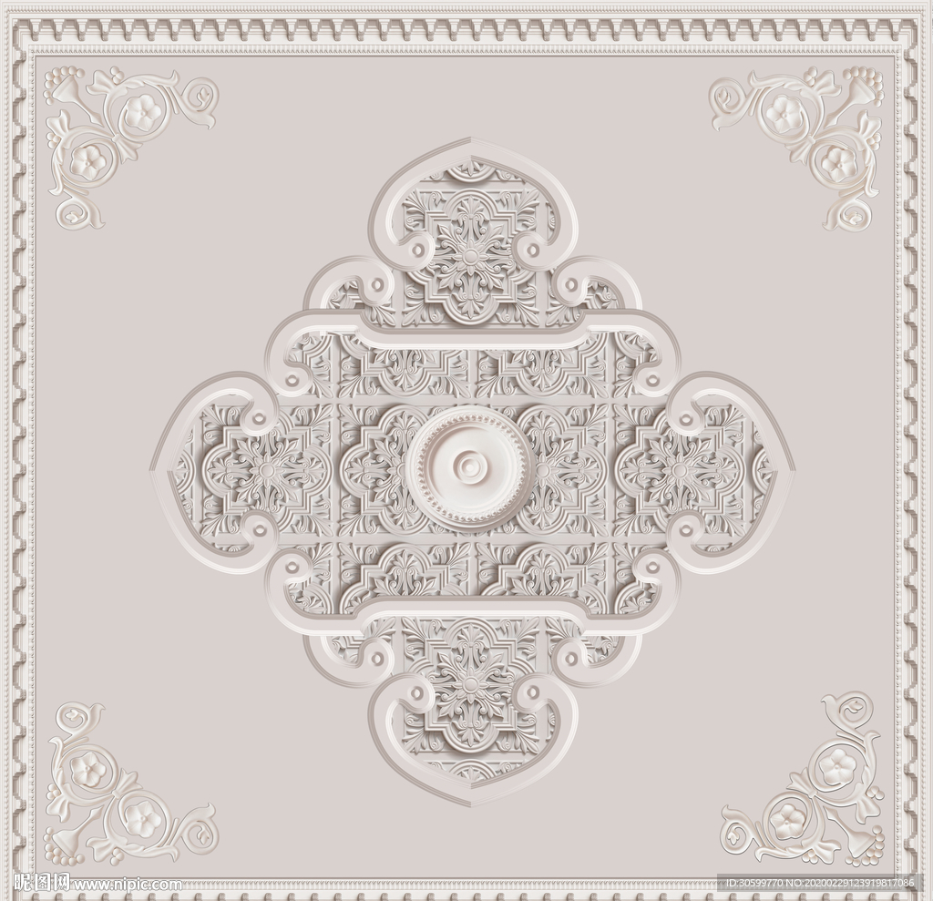 欧式边框吊顶图