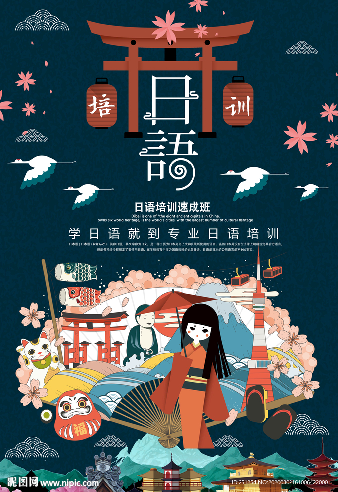 日语培训海报