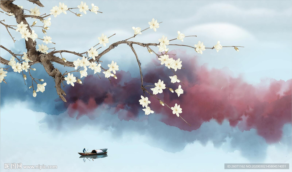 水墨写意山水新中式装饰画