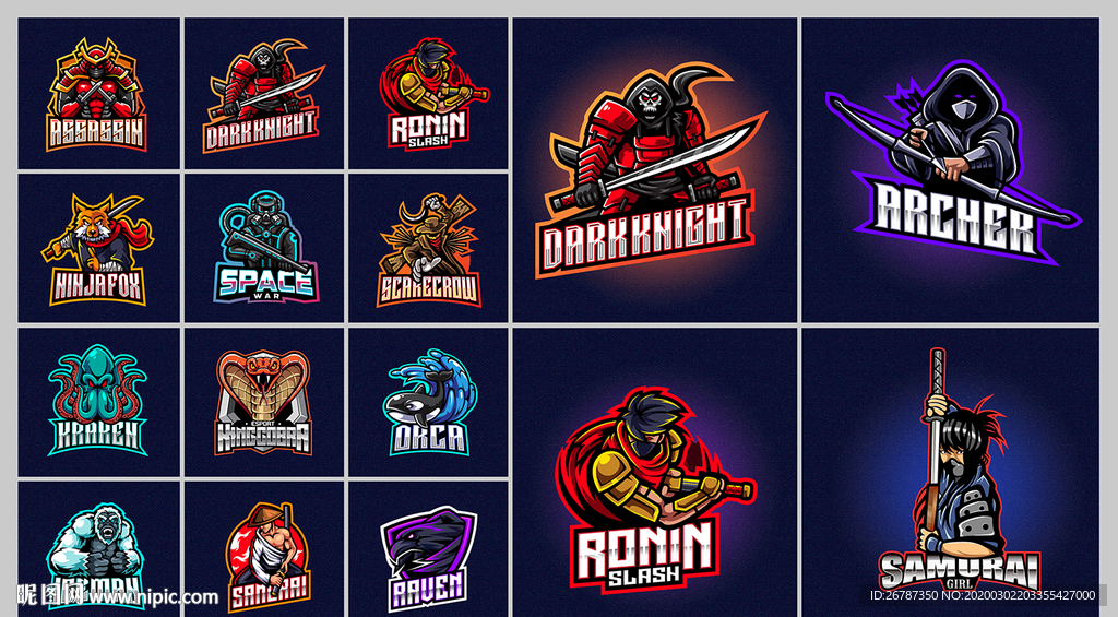 矢量电竞图标创意设计