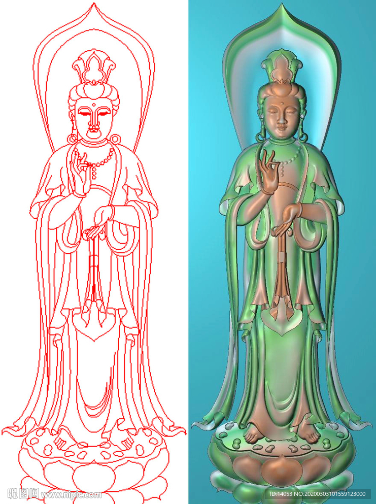 观音精雕图