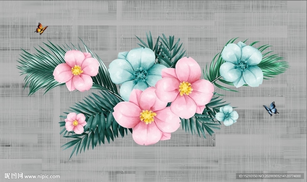 梦幻玫瑰花电视背景墙