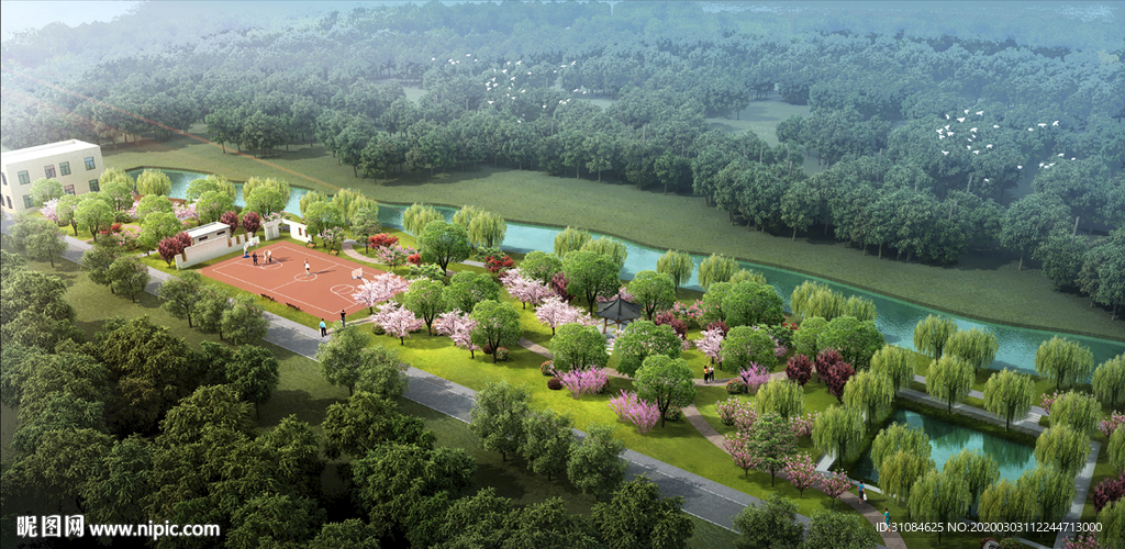 景观公园效果图小游园