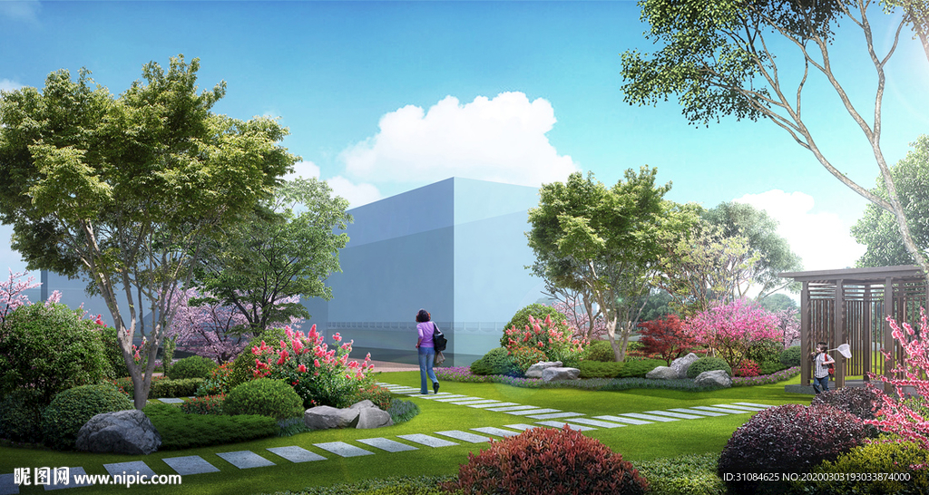 景观效果图 园林小景