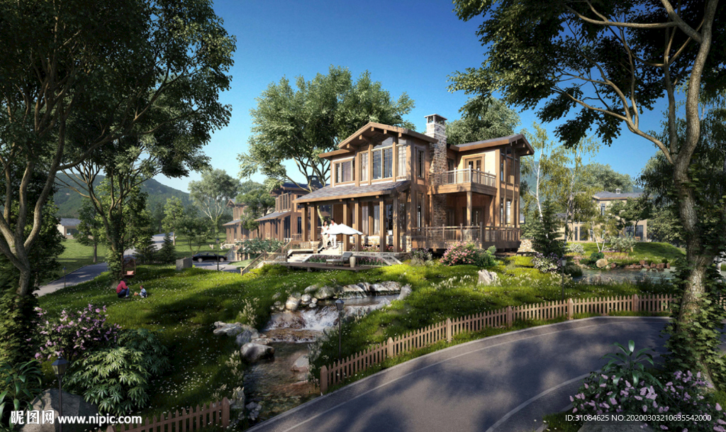 别墅效果图景观效果图