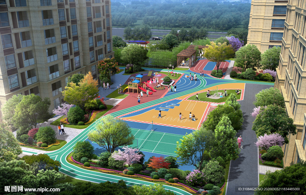 小区景观效果图住宅效果图