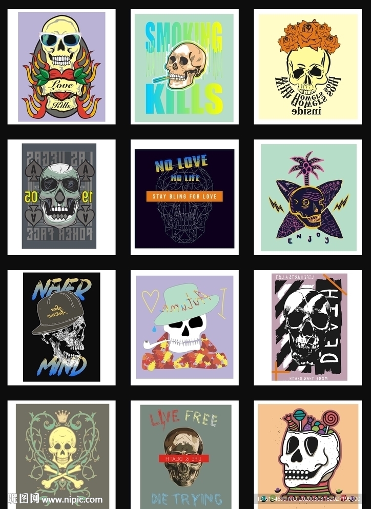 创意抽象骷髅头图片