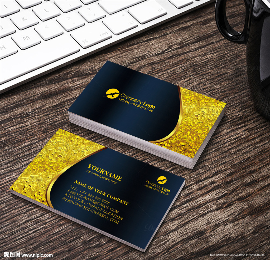 金色高端商务会所名片设计模板