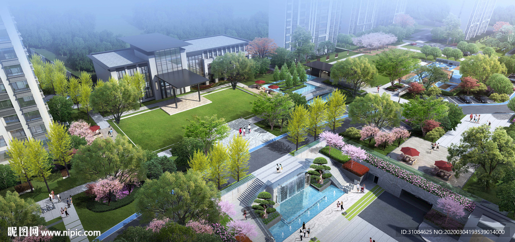 景观效果图小区效果图