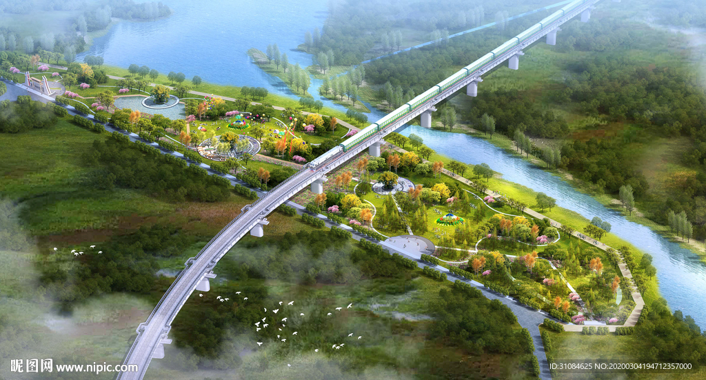 景观效果图公园效果图