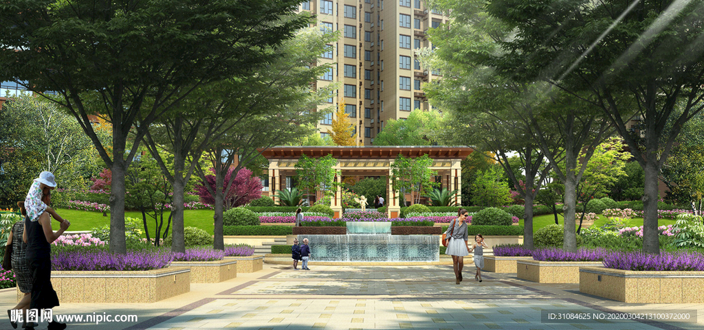 小区效果图住宅效果图景观效果图