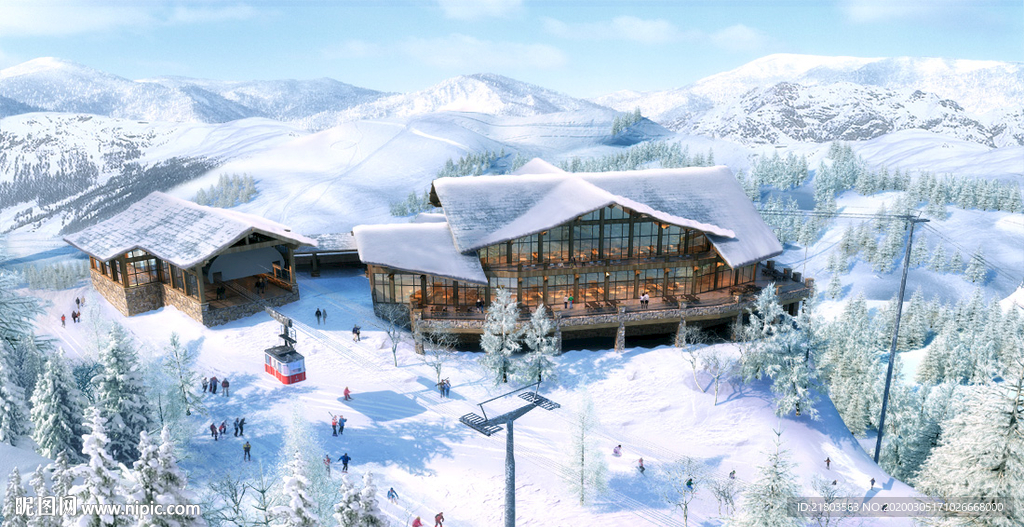 雪景效果图景观效果图