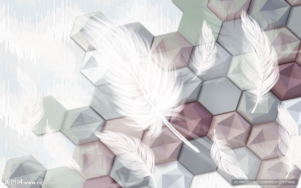 羽毛欧式奢华画 tif分层