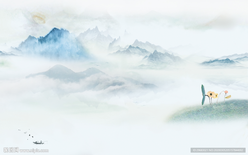 高清 新款新山水画 tif分层