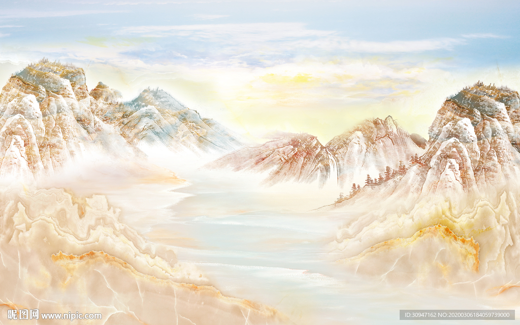 奢华现代大理石 TIF分层