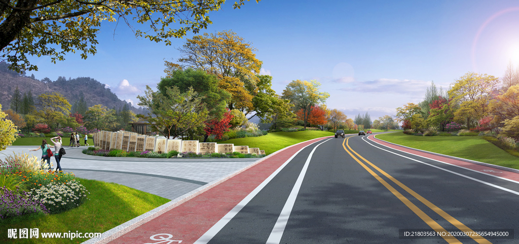 道路效果图景观效果图公路效果图