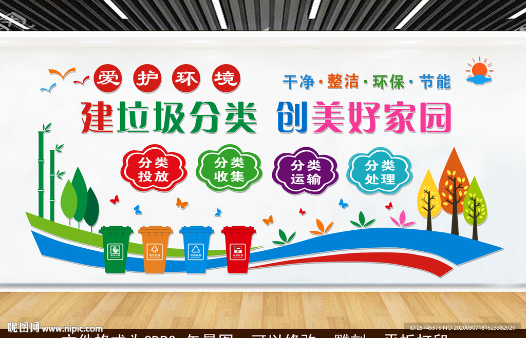 垃圾分类 美好家园 文化墙